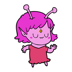 cartoon alien girl dancing