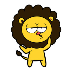 cartoon tired lion