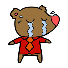 cartoon crying bear in shirt