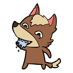 cartoon hungry wolf