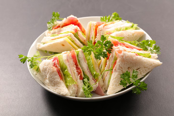 sandwich slices with vegetable
