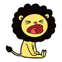 cartoon angry lion