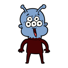 happy cartoon alien