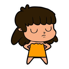 cartoon indifferent woman
