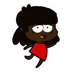 cartoon tired woman