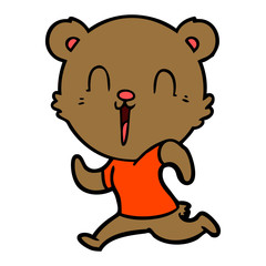 happy cartoon bear running