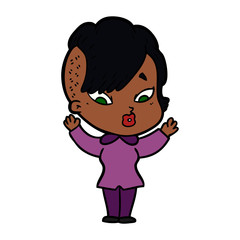 cartoon surprised girl