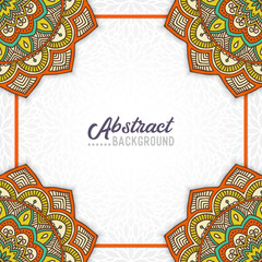 Hand-drawn mandala on the watercolor background