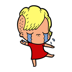 cartoon crying girl