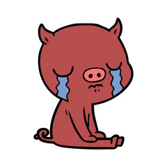 cartoon pig crying