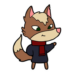 friendly cartoon wolf