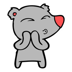 cartoon whistling bear