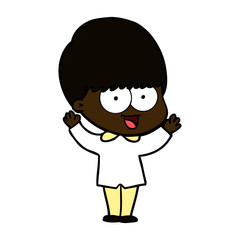 happy cartoon boy