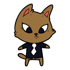 confused cartoon business cat