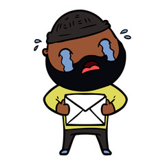 cartoon bearded man crying