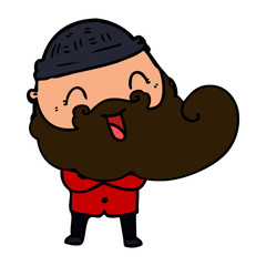 happy bearded man