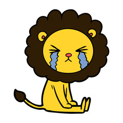 cartoon crying lion