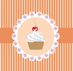 Retro cupcake background, vector