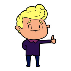 Fototapeta premium happy cartoon man giving thumbs up