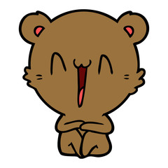 happy bear sitting cartoon