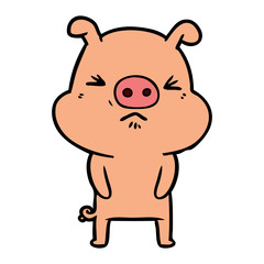 Obraz na płótnie Canvas cartoon grumpy pig