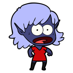 cartoon shocked elf girl