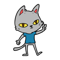 cartoon cat waving