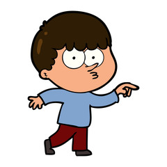 cartoon curious boy