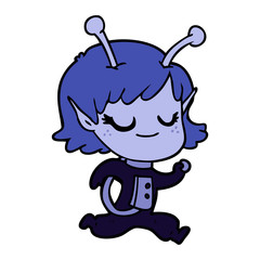smiling alien girl cartoon