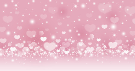 Fototapeta premium Valentines day abstract background design of heart on pink background love concept vector illustration