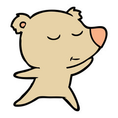 happy cartoon polar bear dancing