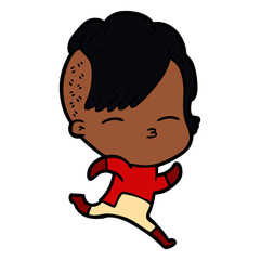 cartoon girl wearing futuristic clothes