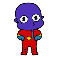 cartoon weird bald spaceman