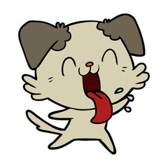 cartoon panting dog