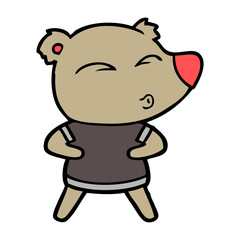 Fototapeta premium cartoon whistling bear