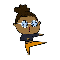 cartoon woman wearing spectacles