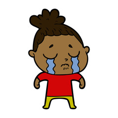cartoon crying woman