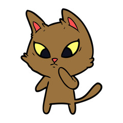 confused cartoon cat
