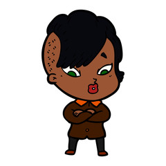 cartoon surprised girl