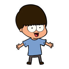 happy cartoon boy