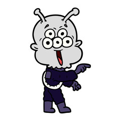 happy cartoon alien