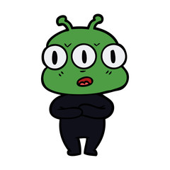 cartoon three eyed alien