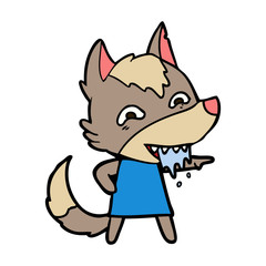 cartoon hungry wolf