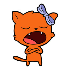 Obraz na płótnie Canvas cartoon yawning cat