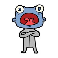 cartoon weird alien communicating