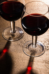 Two glasses with red wine
