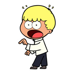 Fototapeta premium cartoon shocked man pointing