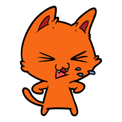 cartoon cat hissing