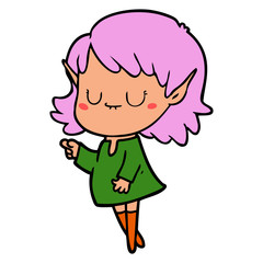happy cartoon elf girl