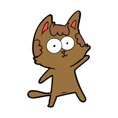 happy cartoon cat